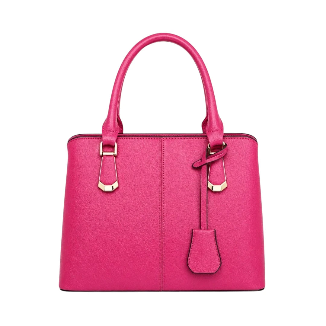 Pinat Premium Pink Leather Handbag with Hanging Tag