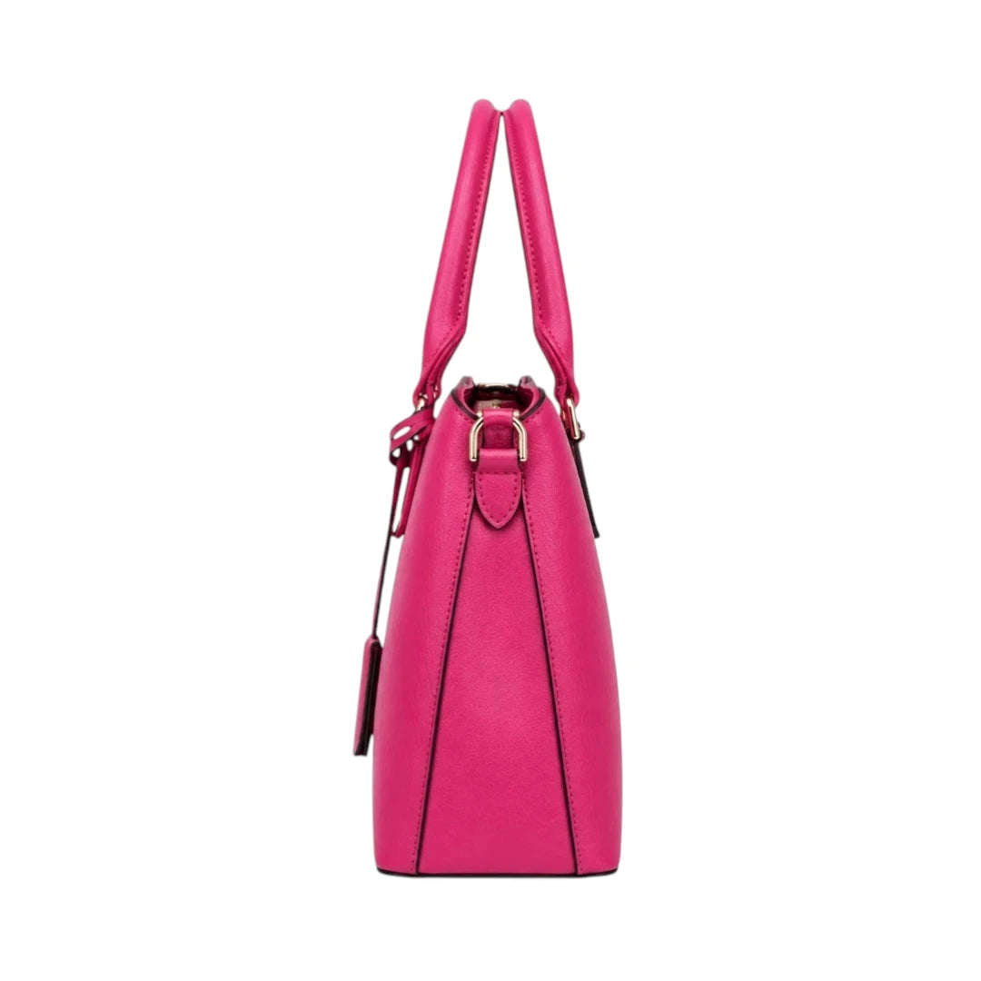 Pinat Premium Pink Leather Handbag with Hanging Tag