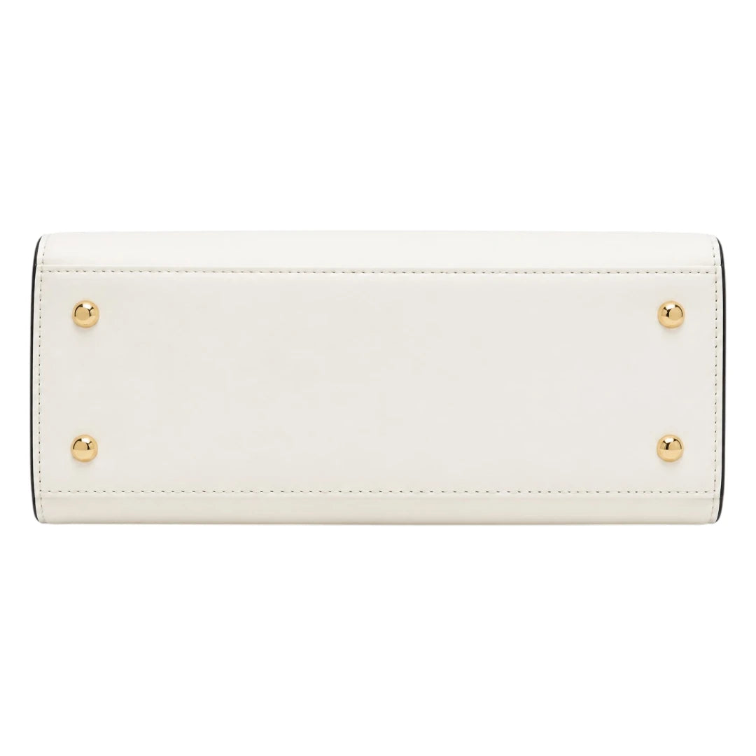Pinat Premium White Leather Handbag with Elegant Tag